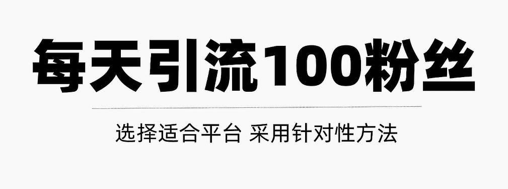 只需要做好这几步，就能让你每天轻松获得100 精准粉丝的方法！【视频教程】