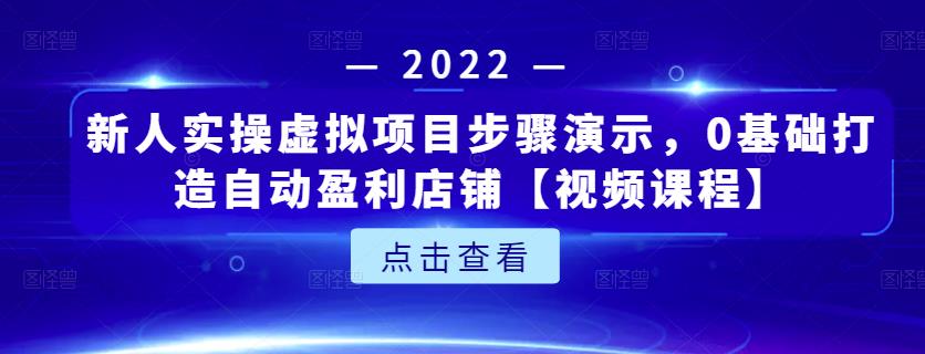 新人实操虚拟项目步骤演示，0基础打造自动盈利店铺【视频课程】